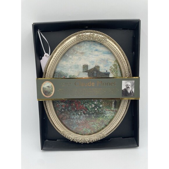 New TikTok Viral Claude Monet Gold Oval Framed Painting 11”x14” - Picture 1 of 2